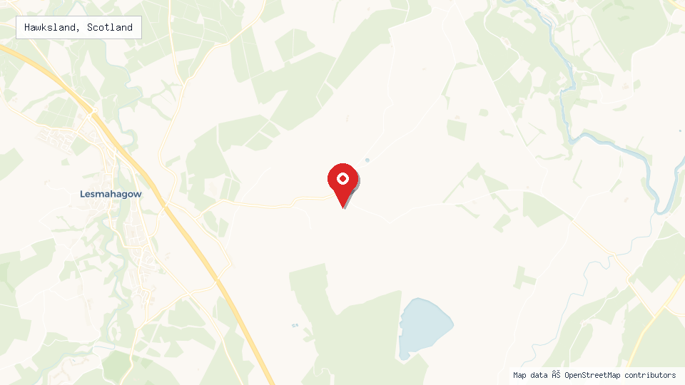 Street map of Hawksland, Scotland with location pin