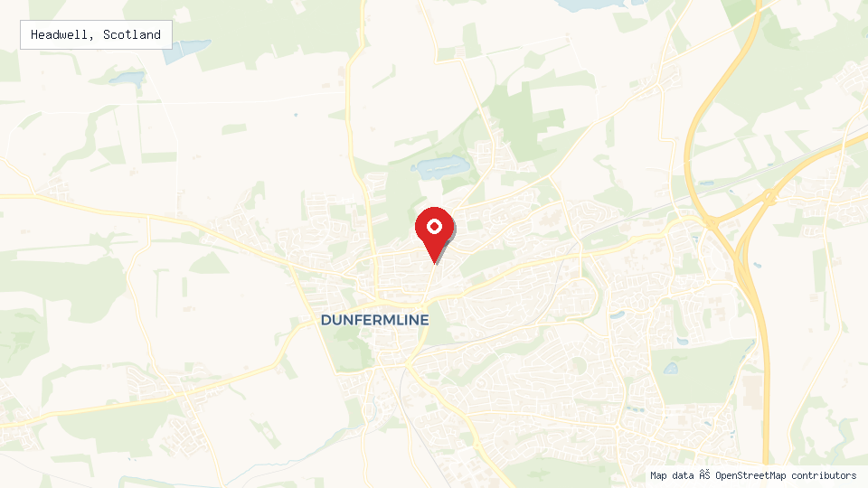 Street map of Headwell, Scotland with location pin