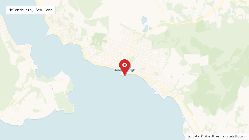 Street map of Helensburgh, Scotland with location pin