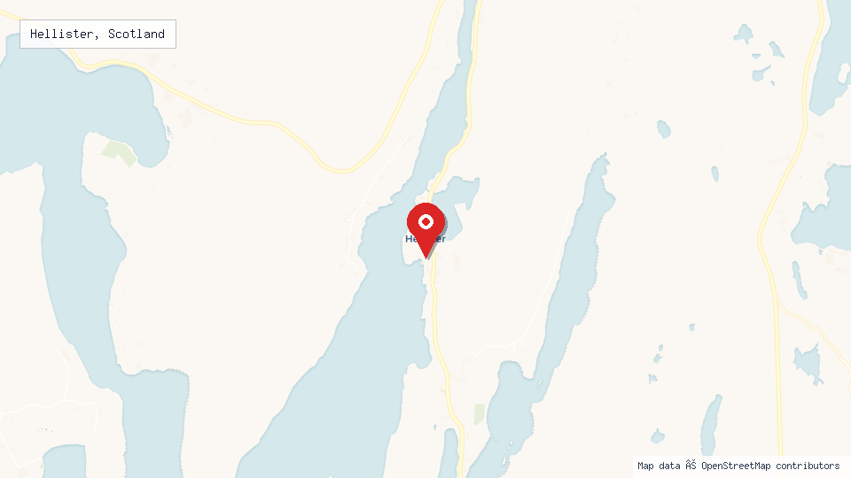 Street map of Hellister, Scotland with location pin