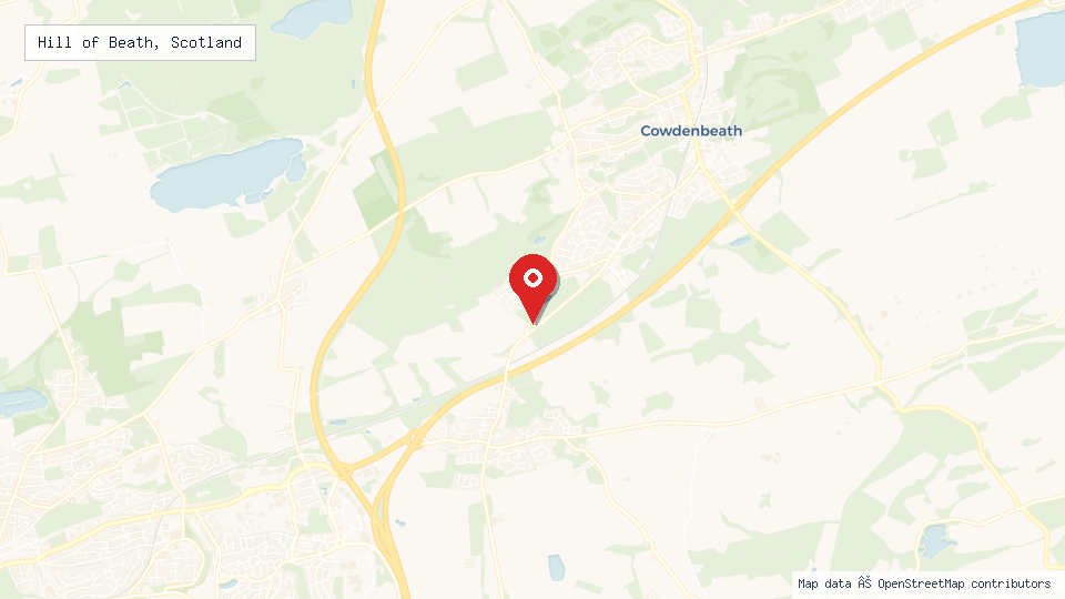 Street map of Hill of Beath, Scotland with location pin