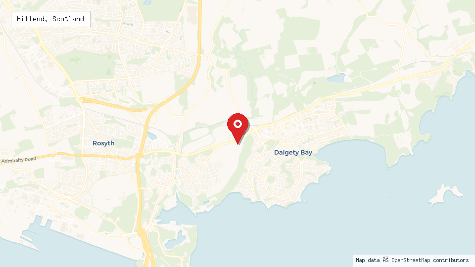 Street map of Hillend, Scotland with location pin