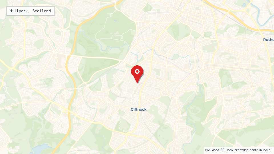 Street map of Hillpark, Scotland with location pin