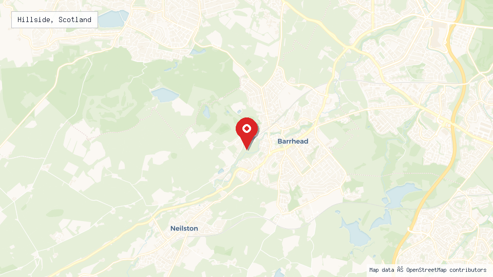 Street map of Hillside, Scotland with location pin