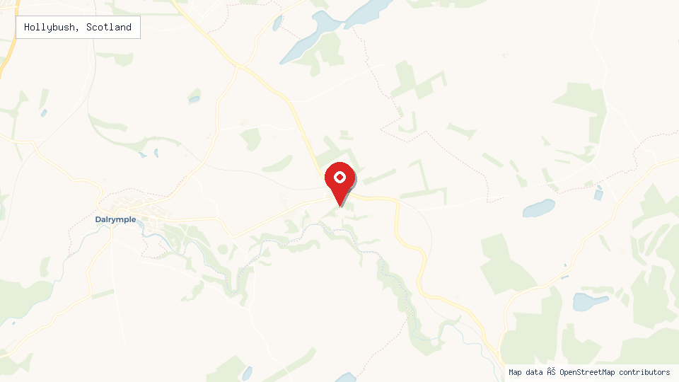 Street map of Hollybush, Scotland with location pin