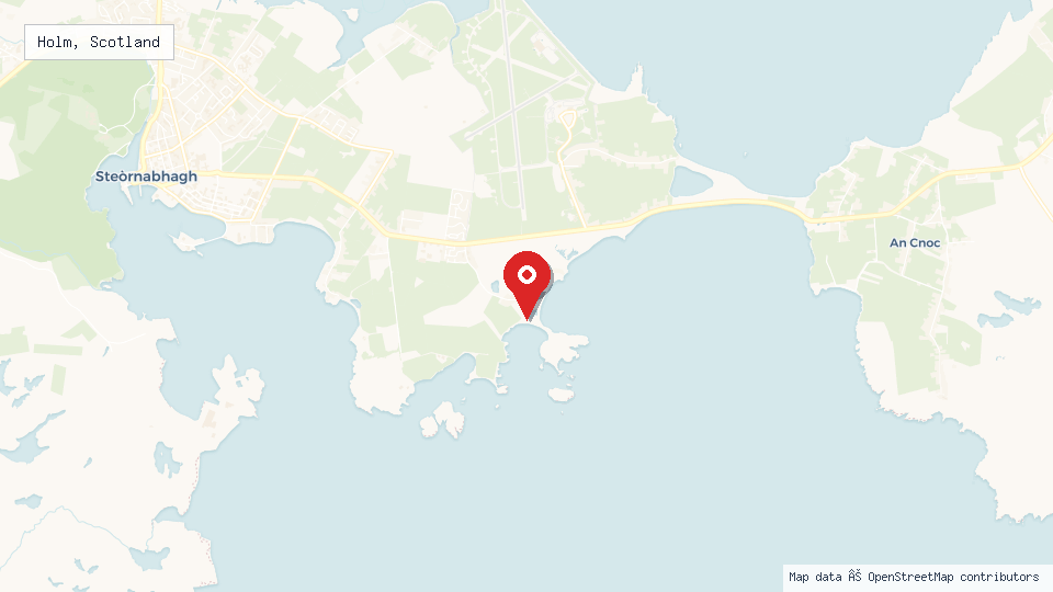Street map of Holm, Scotland with location pin