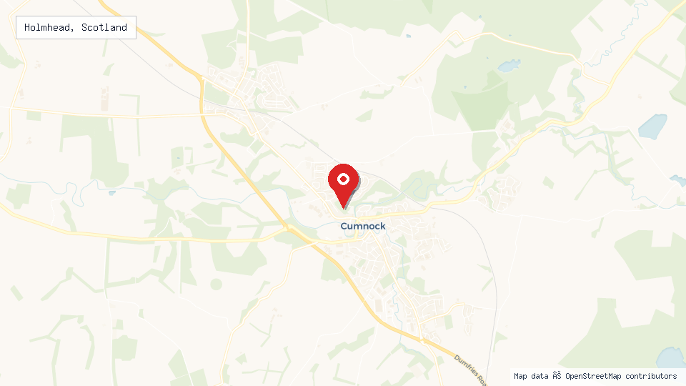 Street map of Holmhead, Scotland with location pin