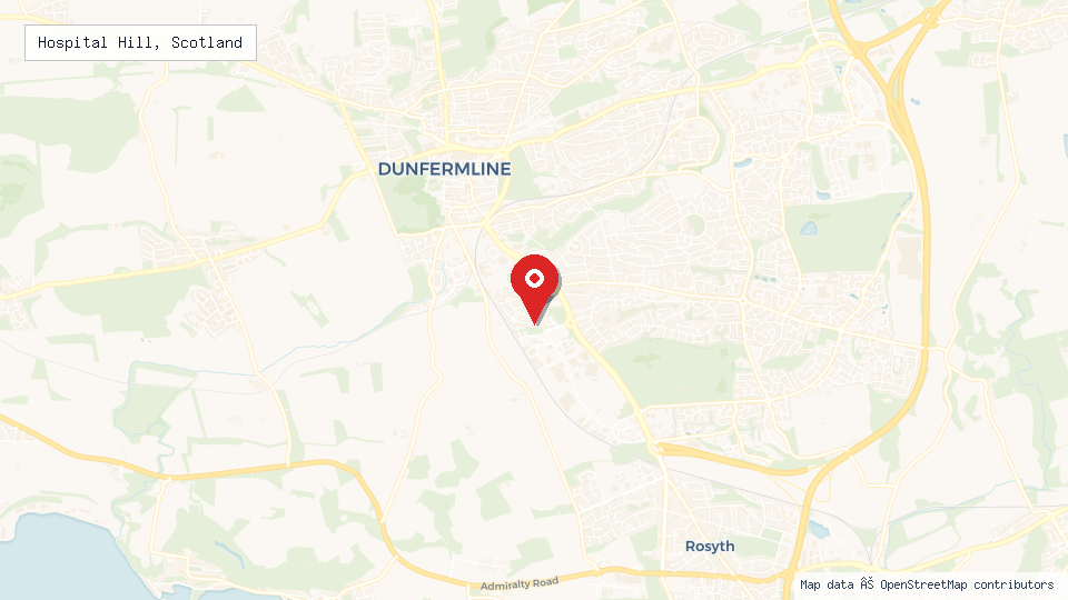 Street map of Hospital Hill, Scotland with location pin