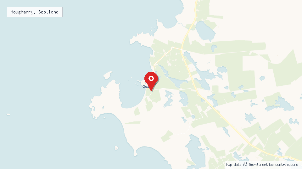 Street map of Hougharry, Scotland with location pin