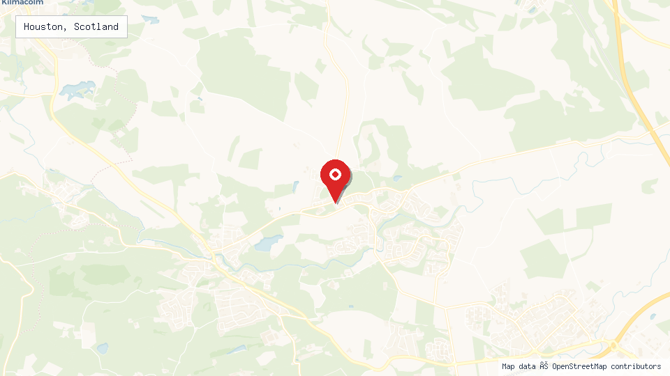 Street map of Houston, Scotland with location pin