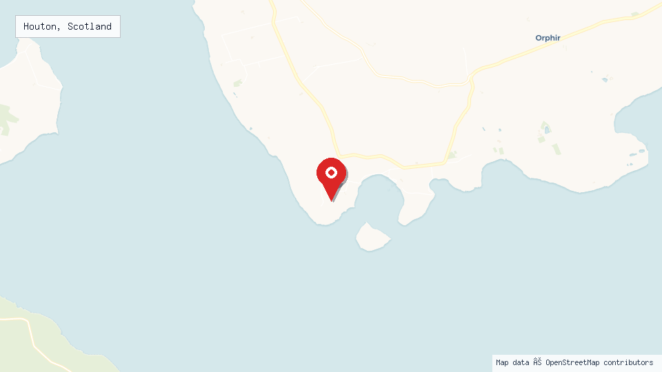 Street map of Houton, Scotland with location pin
