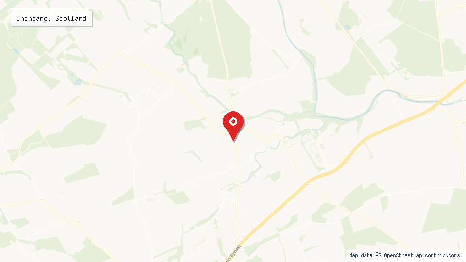 Street map of Inchbare, Scotland with location pin