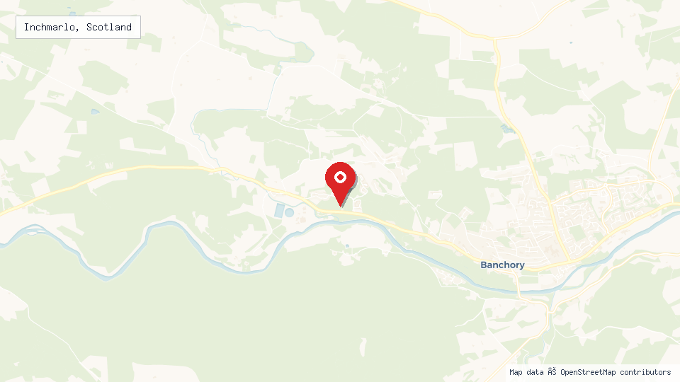 Street map of Inchmarlo, Scotland with location pin