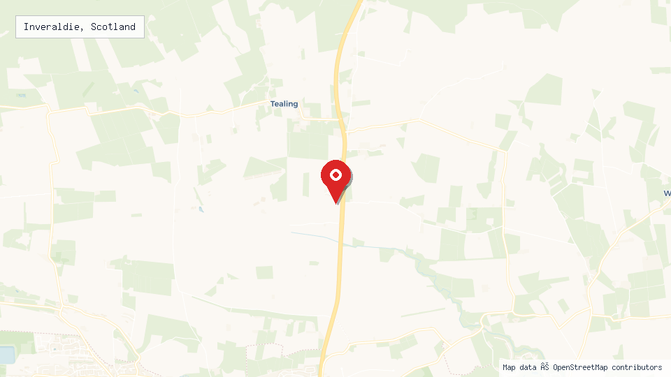 Street map of Inveraldie, Scotland with location pin