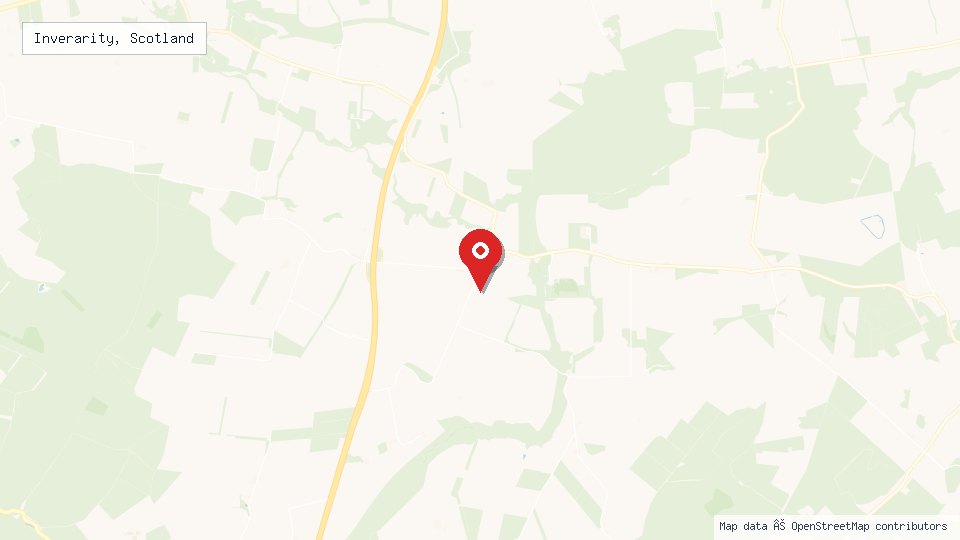 Street map of Inverarity, Scotland with location pin