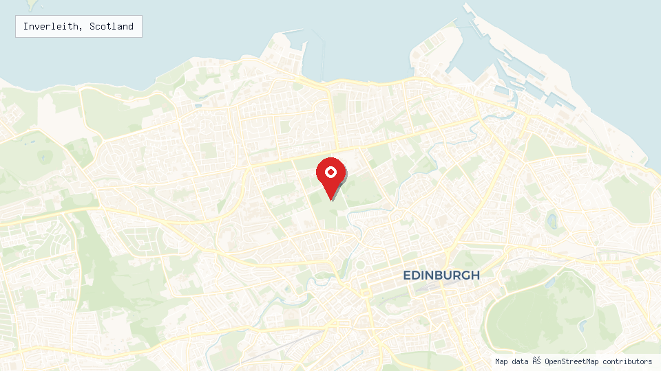 Street map of Inverleith, Scotland with location pin