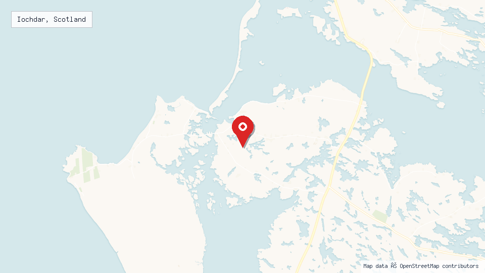 Street map of Iochdar, Scotland with location pin