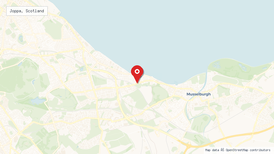 Street map of Joppa, Scotland with location pin