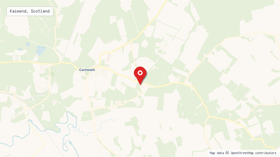 Street map of Kaimend, Scotland with location pin