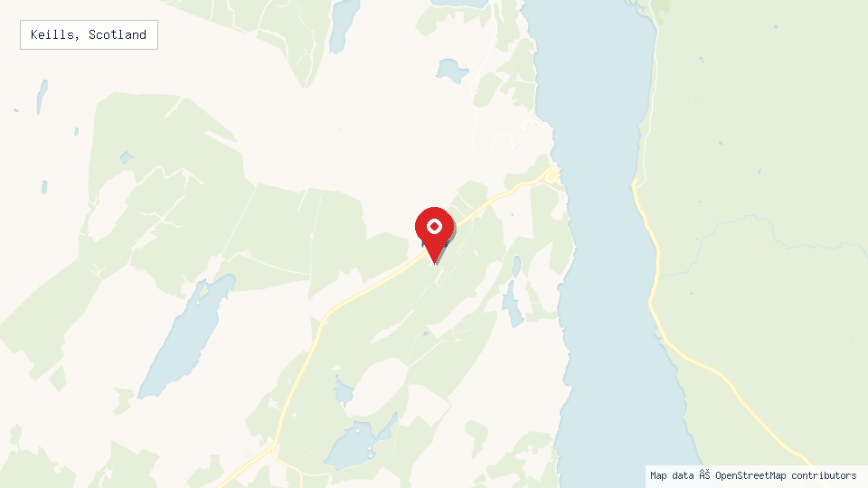 Street map of Keills, Scotland with location pin