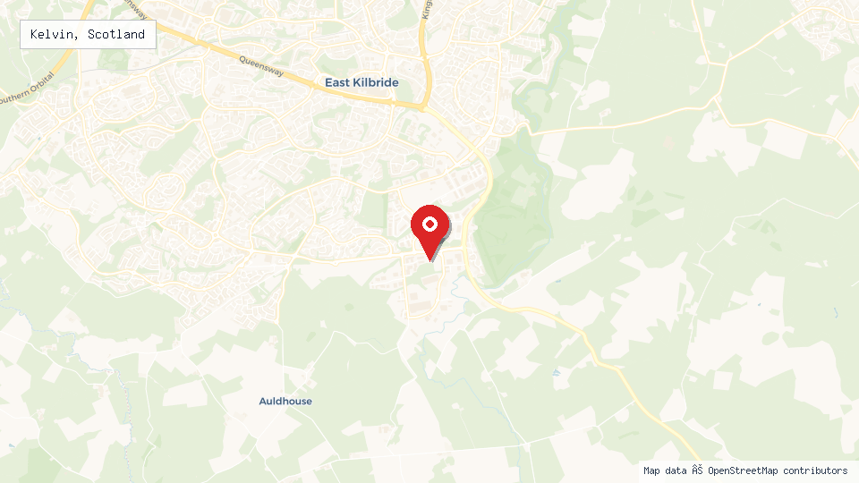 Street map of Kelvin, Scotland with location pin