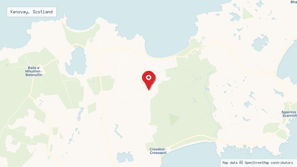 Street map of Kenovay, Scotland with location pin