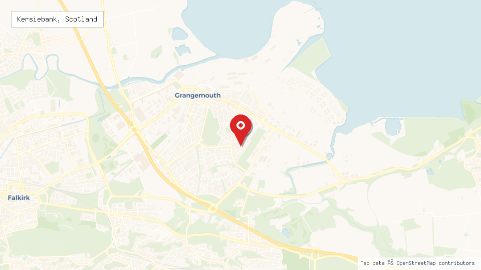 Street map of Kersiebank, Scotland with location pin