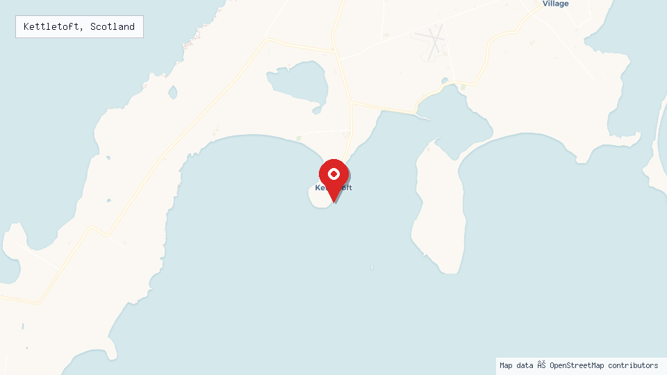 Street map of Kettletoft, Scotland with location pin