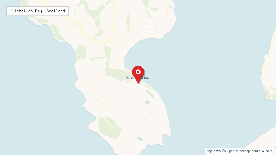 Street map of Kilchattan Bay, Scotland with location pin
