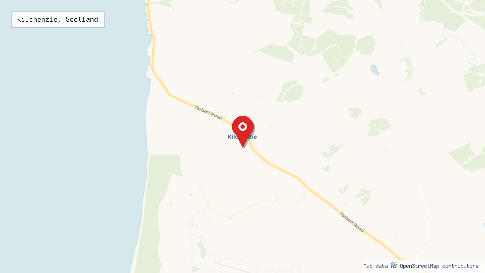 Street map of Kilchenzie, Scotland with location pin