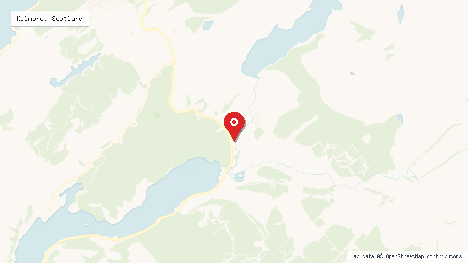 Street map of Kilmore, Scotland with location pin