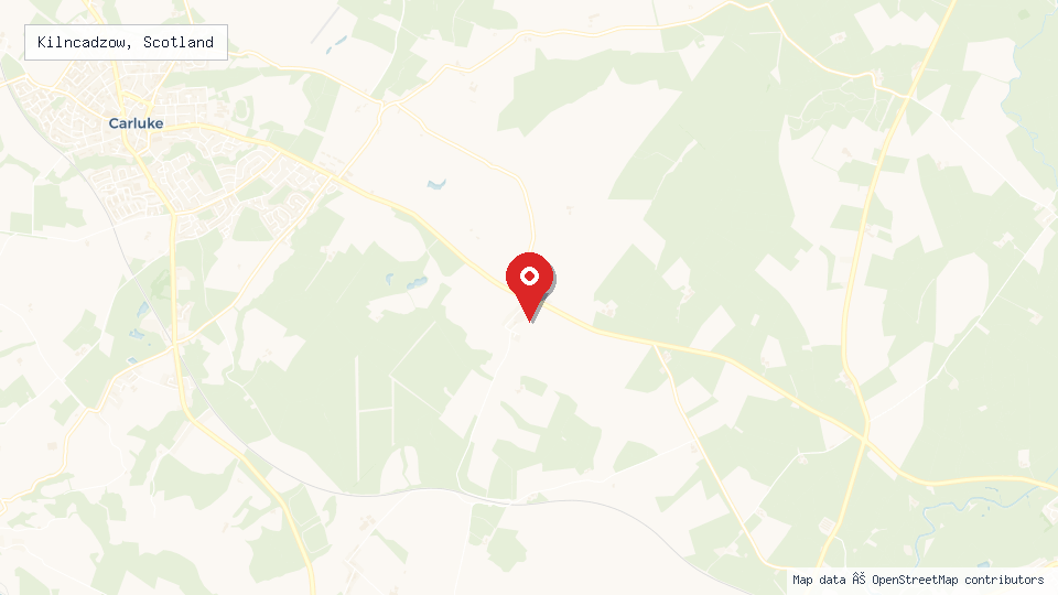 Street map of Kilncadzow, Scotland with location pin