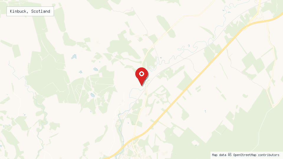 Street map of Kinbuck, Scotland with location pin