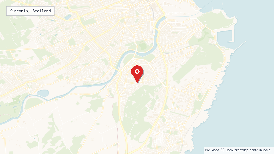 Street map of Kincorth, Scotland with location pin
