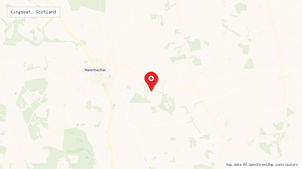 Street map of Kingseat, Scotland with location pin