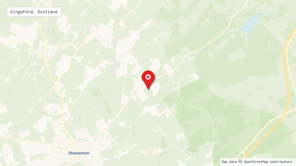 Street map of Kingsford, Scotland with location pin