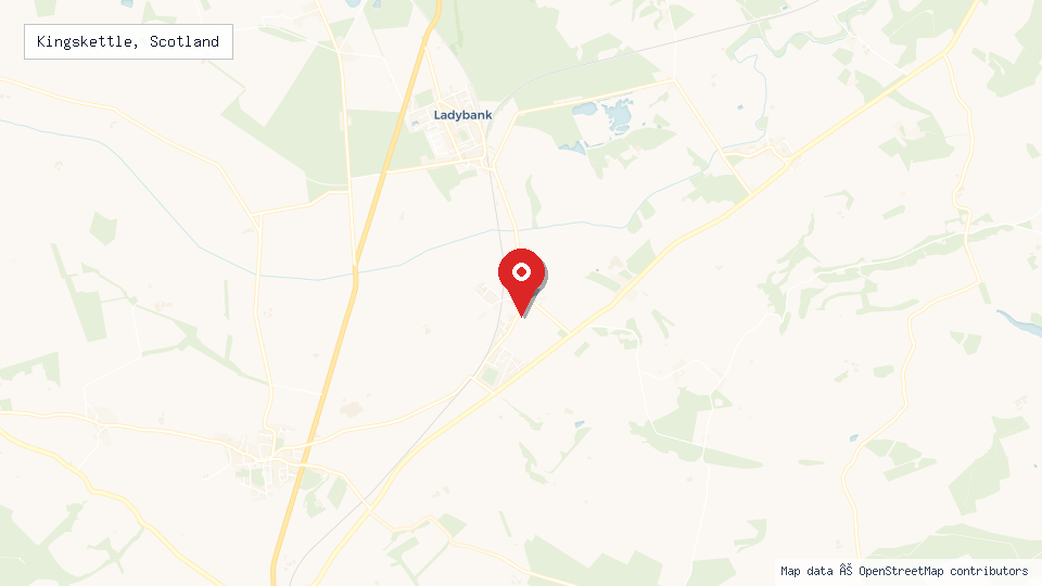 Street map of Kingskettle, Scotland with location pin