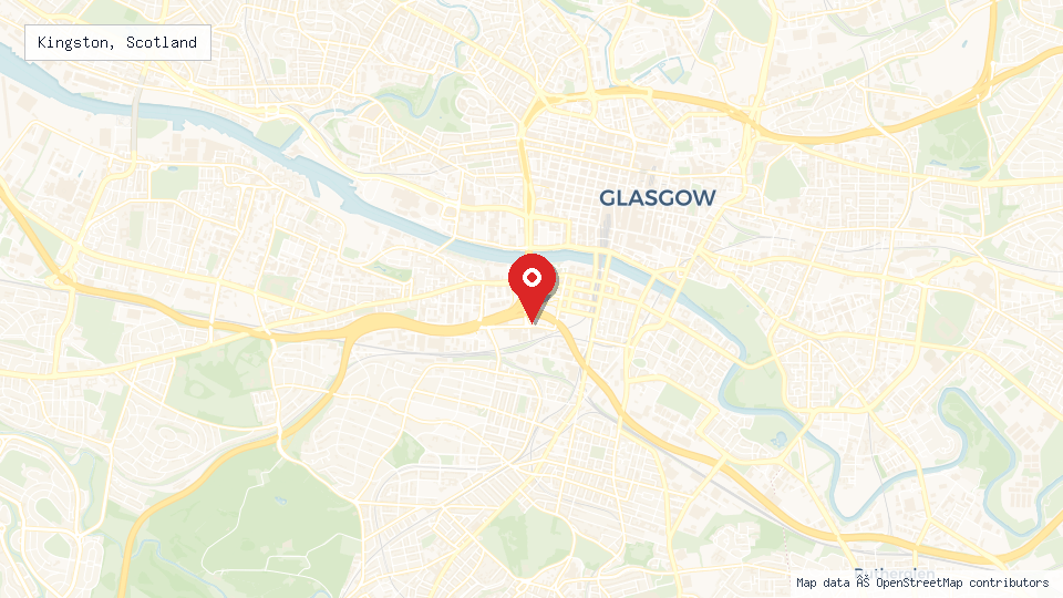 Street map of Kingston, Scotland with location pin