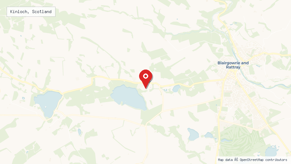 Street map of Kinloch, Scotland with location pin