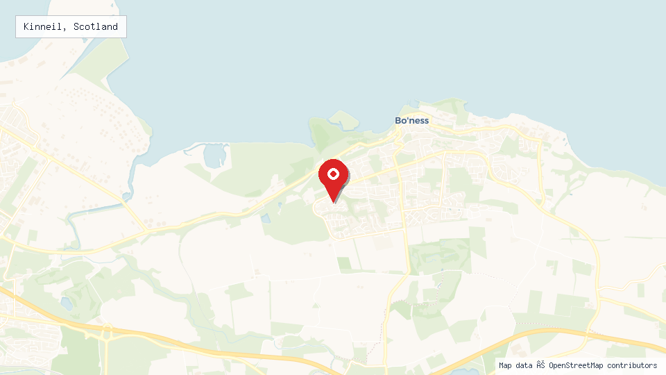 Street map of Kinneil, Scotland with location pin