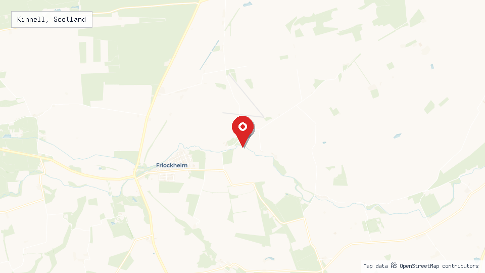 Street map of Kinnell, Scotland with location pin