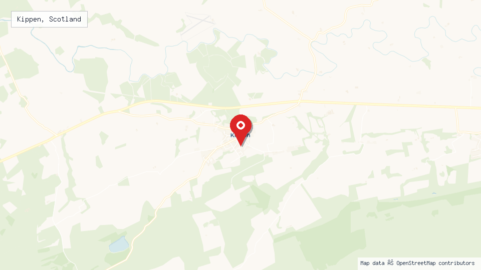 Street map of Kippen, Scotland with location pin