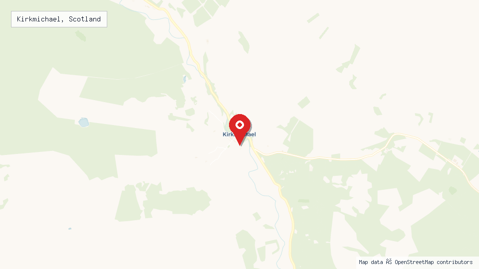 Street map of Kirkmichael, Scotland with location pin