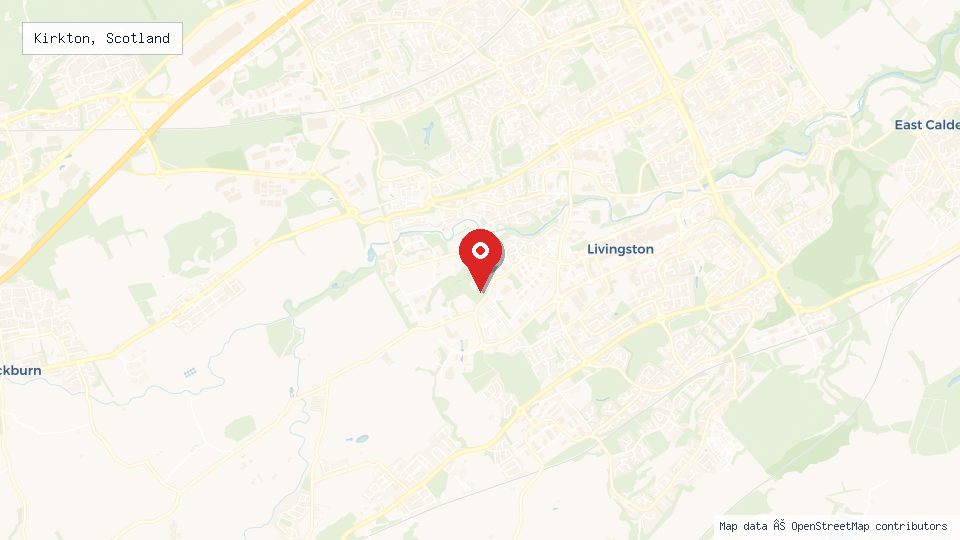 Street map of Kirkton, Scotland with location pin