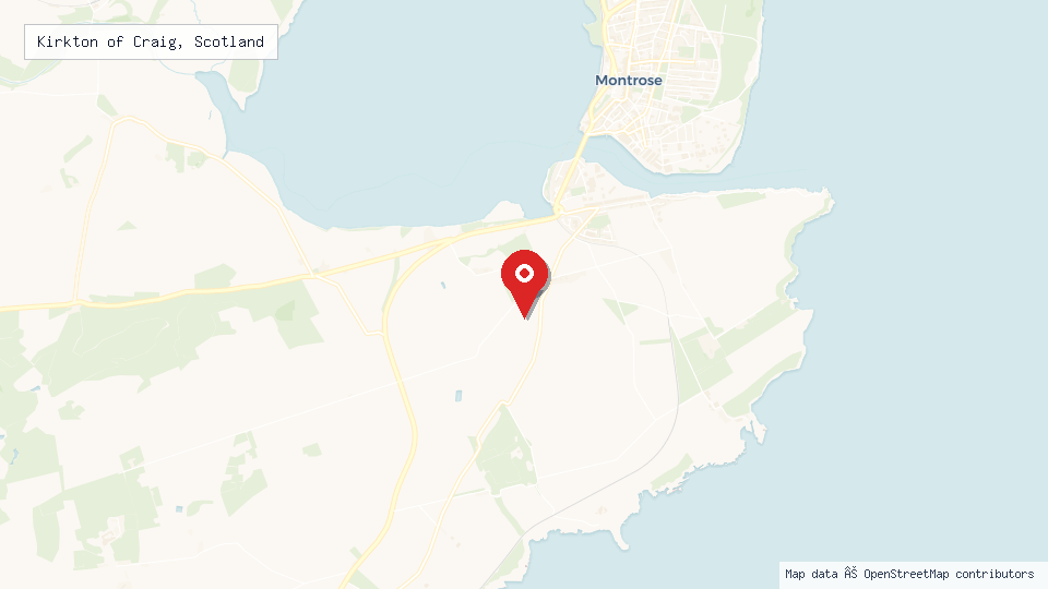 Street map of Kirkton of Craig, Scotland with location pin