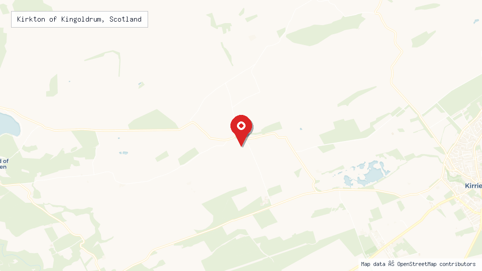 Street map of Kirkton of Kingoldrum, Scotland with location pin