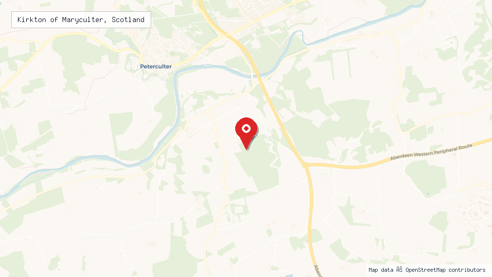 Street map of Kirkton of Maryculter, Scotland with location pin