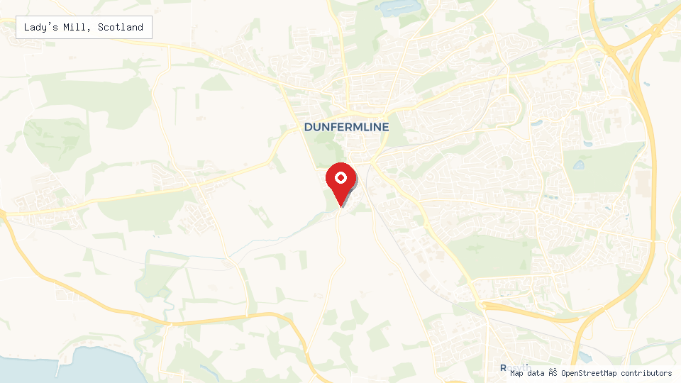 Street map of Lady's Mill, Scotland with location pin