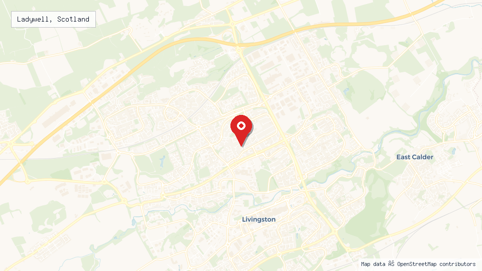 Street map of Ladywell, Scotland with location pin