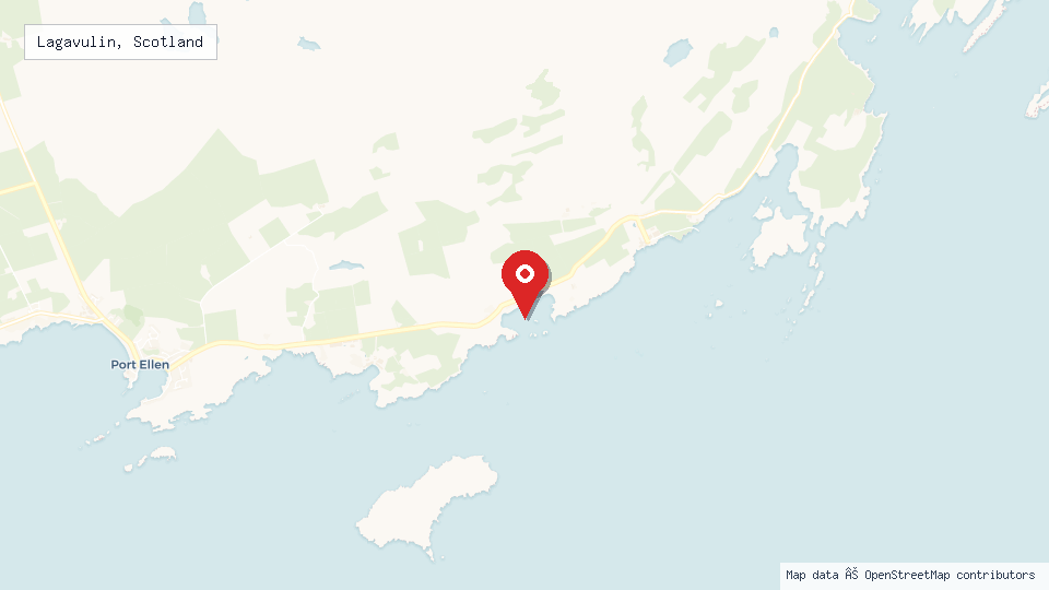 Street map of Lagavulin, Scotland with location pin